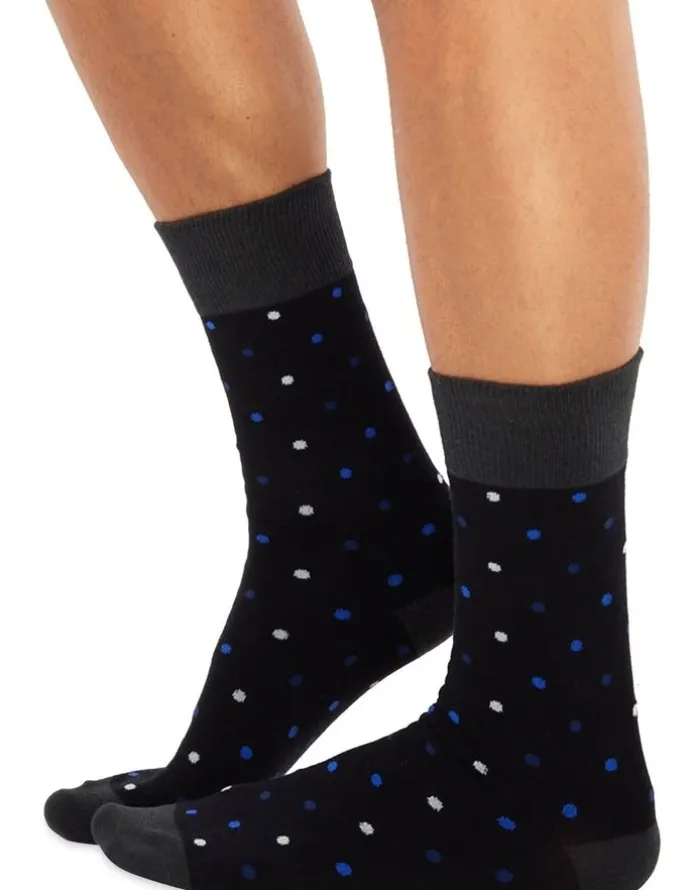 Chusette Men's Socks in Blue / White dots 10 Pack