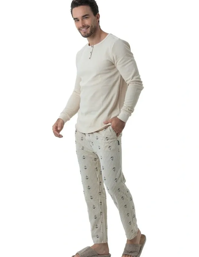 Coast Clothing Co Coast Anchors Pyjama Set in Beige
