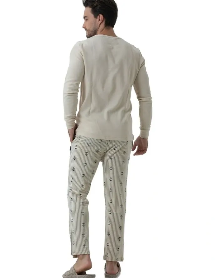 Coast Clothing Co Coast Anchors Pyjama Set in Beige