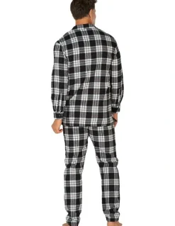 Coast Clothing Co Harbour Flannel PJ Set in Navy/Multi