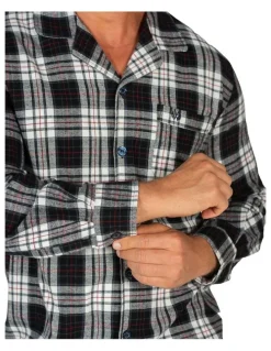 Coast Clothing Co Harbour Flannel PJ Set in Navy/Multi