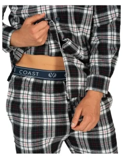Coast Clothing Co Harbour Flannel PJ Set in Navy/Multi