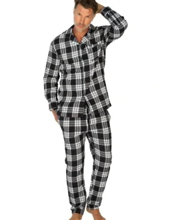 Coast Clothing Co Harbour Flannel PJ Set in Navy/Multi