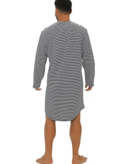 Coast Clothing Co Long Sleeve Stripe Nightshirt Pyjama in Grey