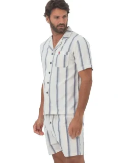 Coast Clothing Co Madrid Mens Button Pyjama Set in Navy