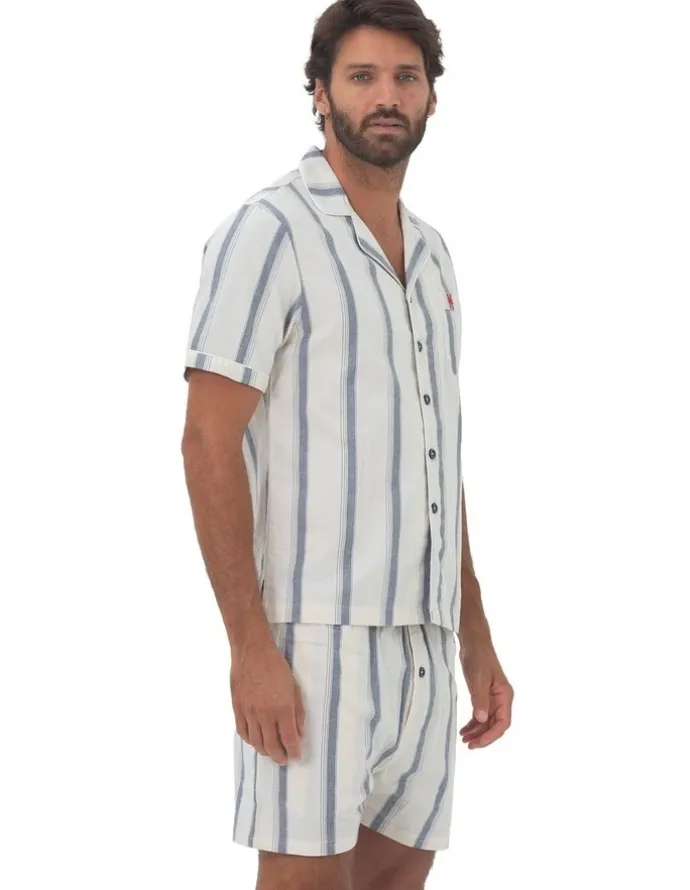 Coast Clothing Co Madrid Mens Button Pyjama Set in Navy