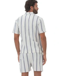 Coast Clothing Co Madrid Mens Button Pyjama Set in Navy