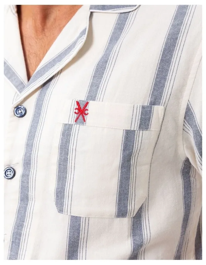 Coast Clothing Co Madrid Mens Button Pyjama Set in Navy