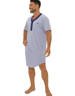 Coast Clothing Co Short Sleeve Knit Nightshirt in Blue
