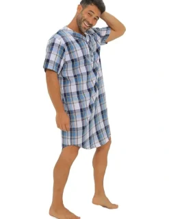 Coast Clothing Co Woven Check Nightshirt in Blue