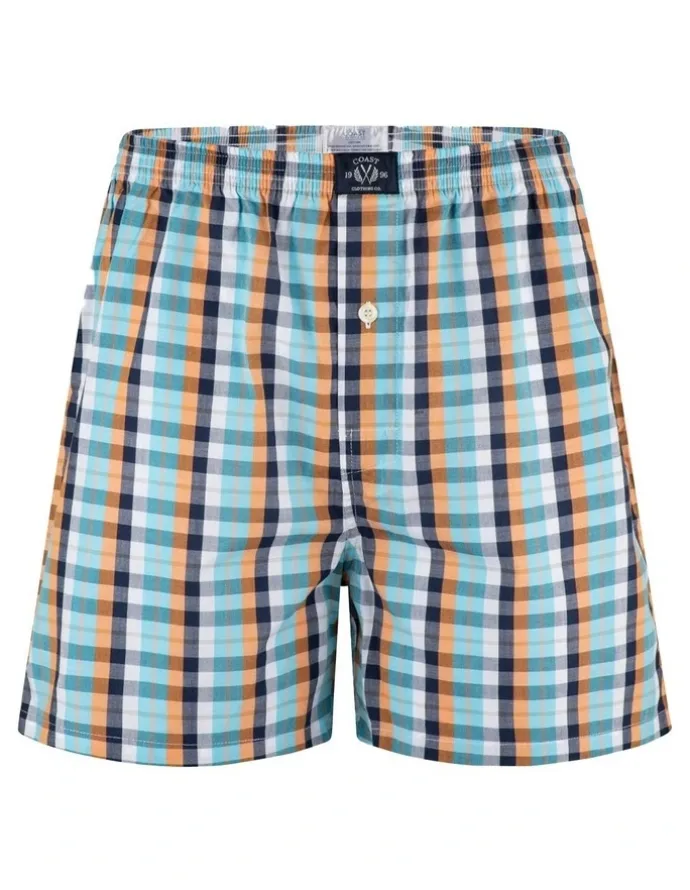 Coast Clothing Co Woven Multi Boxers Two Pack in Blue