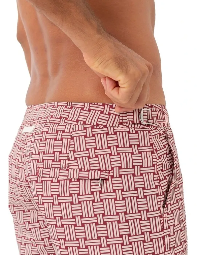 Coast Clothing Co Bombay Weave Swim Shorts in Wine