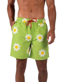 Coast Clothing Co Classic Boardshorts in Daisy Lime