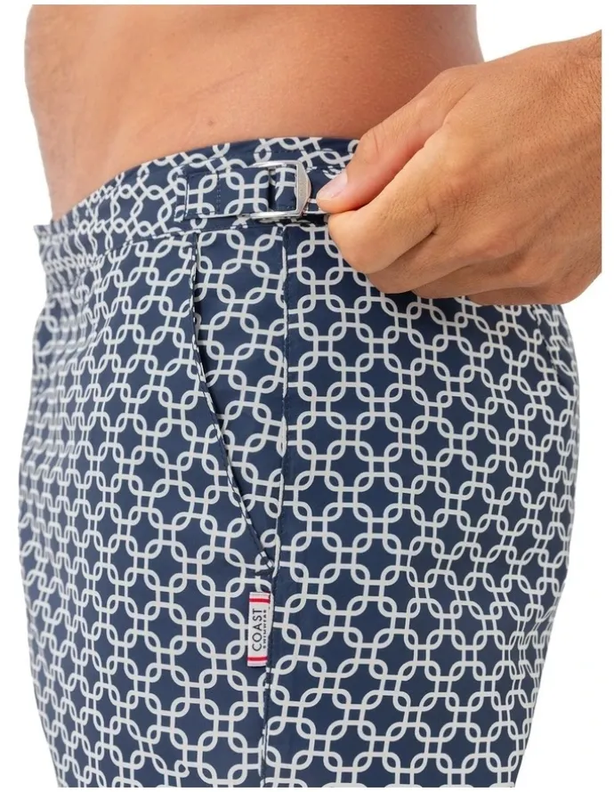 Coast Clothing Co Iris Square Swim Shorts in Navy