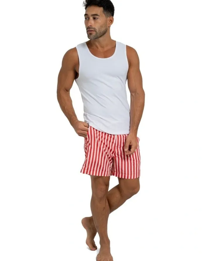 Coast Clothing Co Marseille Premium Swim Shorts in Red