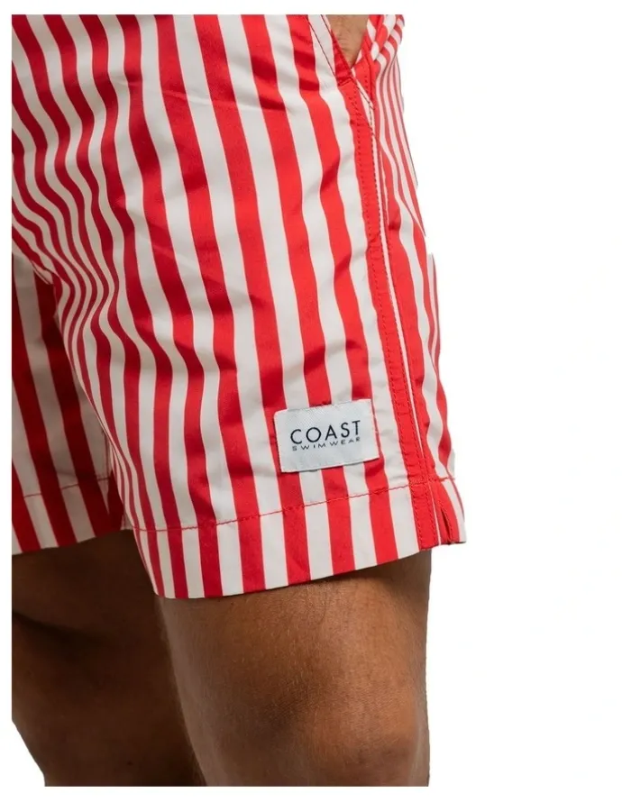 Coast Clothing Co Marseille Premium Swim Shorts in Red