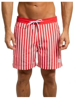 Coast Clothing Co Marseille Premium Swim Shorts in Red
