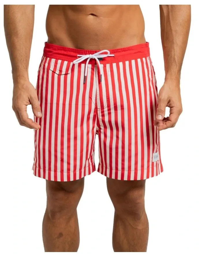Coast Clothing Co Marseille Premium Swim Shorts in Red