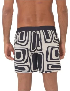 Coast Clothing Co Swirl Swim Shorts in Black