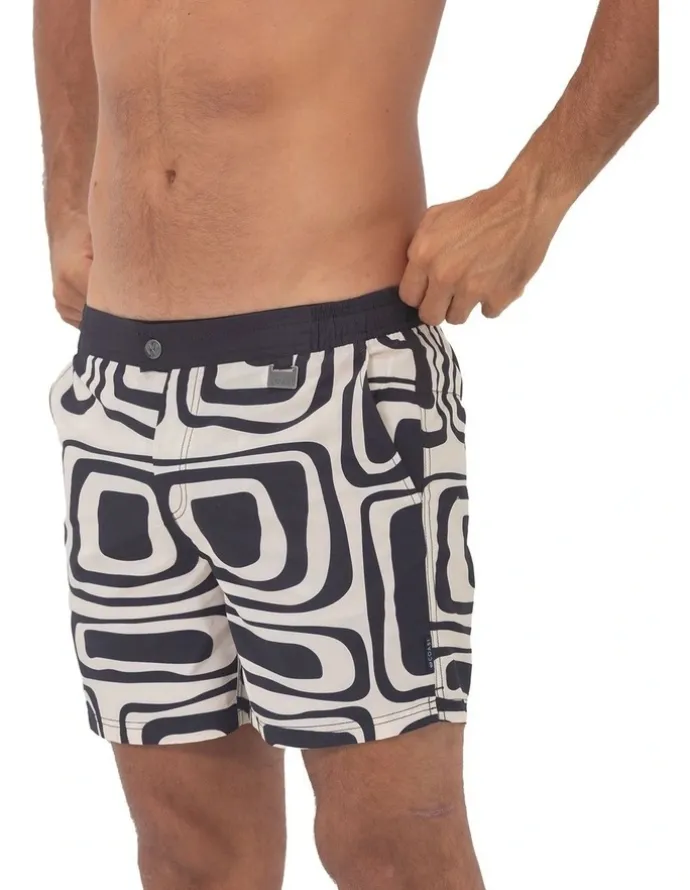 Coast Clothing Co Swirl Swim Shorts in Black