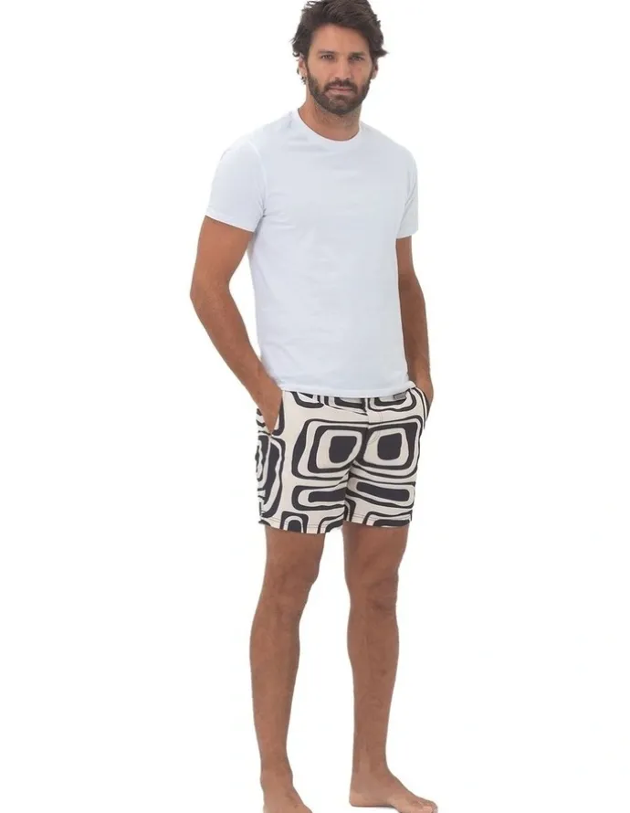 Coast Clothing Co Swirl Swim Shorts in Black