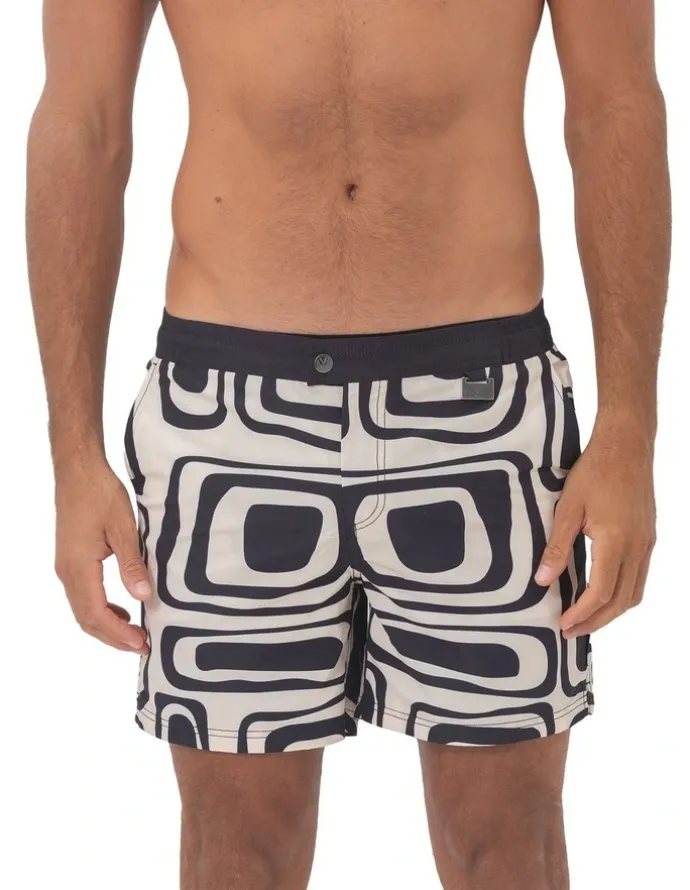 Coast Clothing Co Swirl Swim Shorts in Black