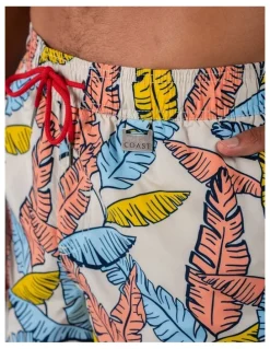 Coast Clothing Co Tropical Leaf Swim Shorts in Blue