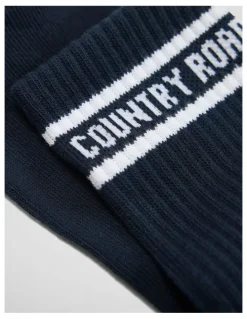 Country Road Australian Cotton Blend CR Sport Crew Sock in Navy
