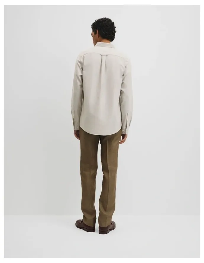 Country Road Australian Good Earth Cotton Regular Fit Oxford Shirt in Stone