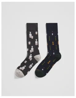 Country Road Bar Sock Pack Of 2 in Multi