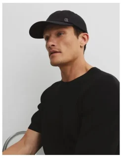 Country Road Cotton Pique Logo Cap in Black