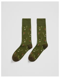 Country Road Golf Sock Pack Of 2 in Moss Green