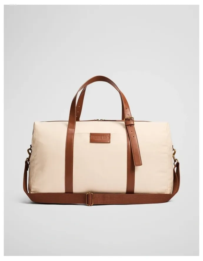 Country Road Hudson Cotton Duffle Bag in Ecru