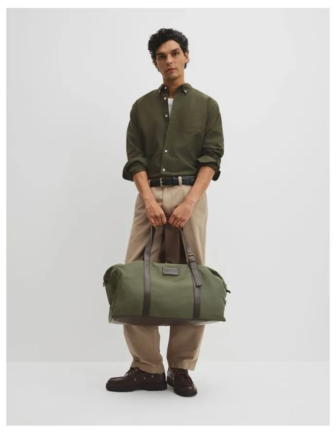 Country Road Hudson Cotton Duffle Bag in Moss Green