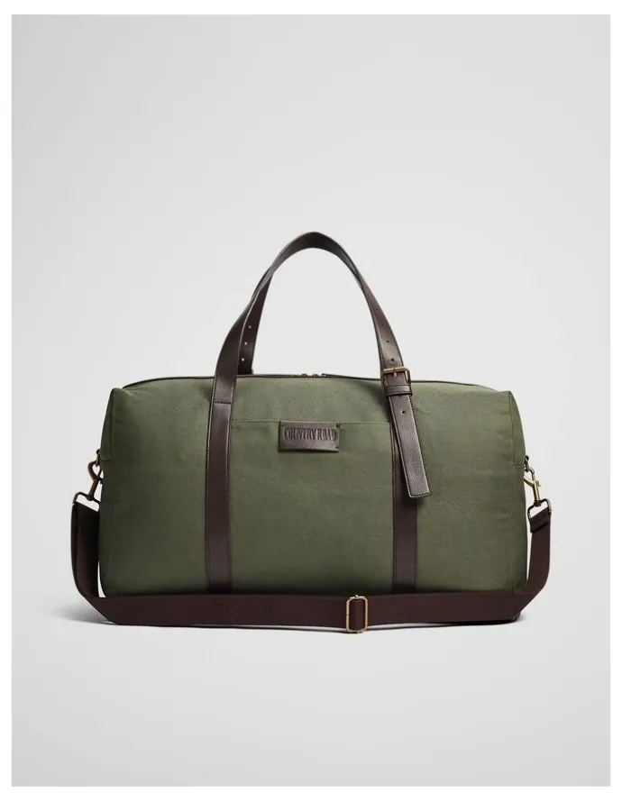 Country Road Hudson Cotton Duffle Bag in Moss Green