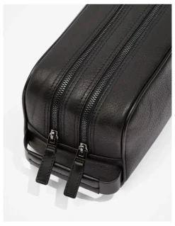 Country Road Large Leather Wash Bag in Black