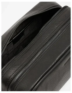 Country Road Large Leather Wash Bag in Black