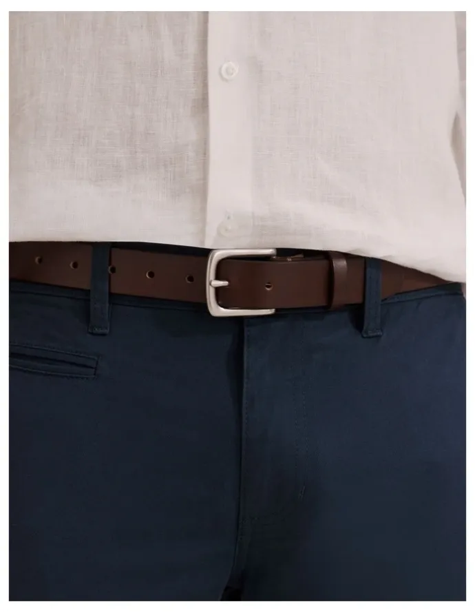 Country Road Leather Chino Belt in Chocolate