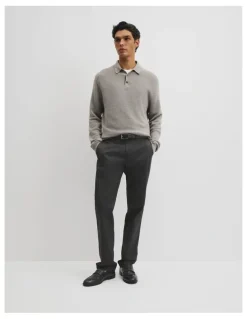 Country Road Regular Fit Travel Trouser in Charcoal