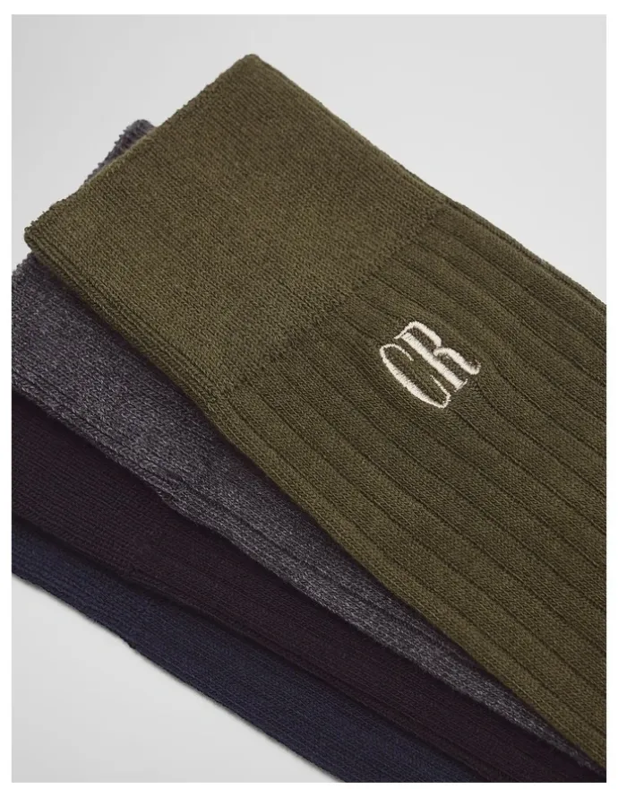 Country Road Ribbed Crew Sock Pack Of 4 in Multi