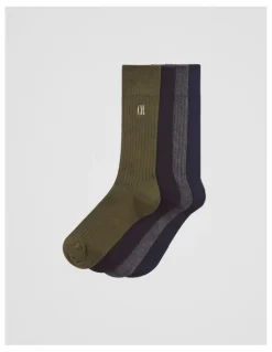 Country Road Ribbed Crew Sock Pack Of 4 in Multi
