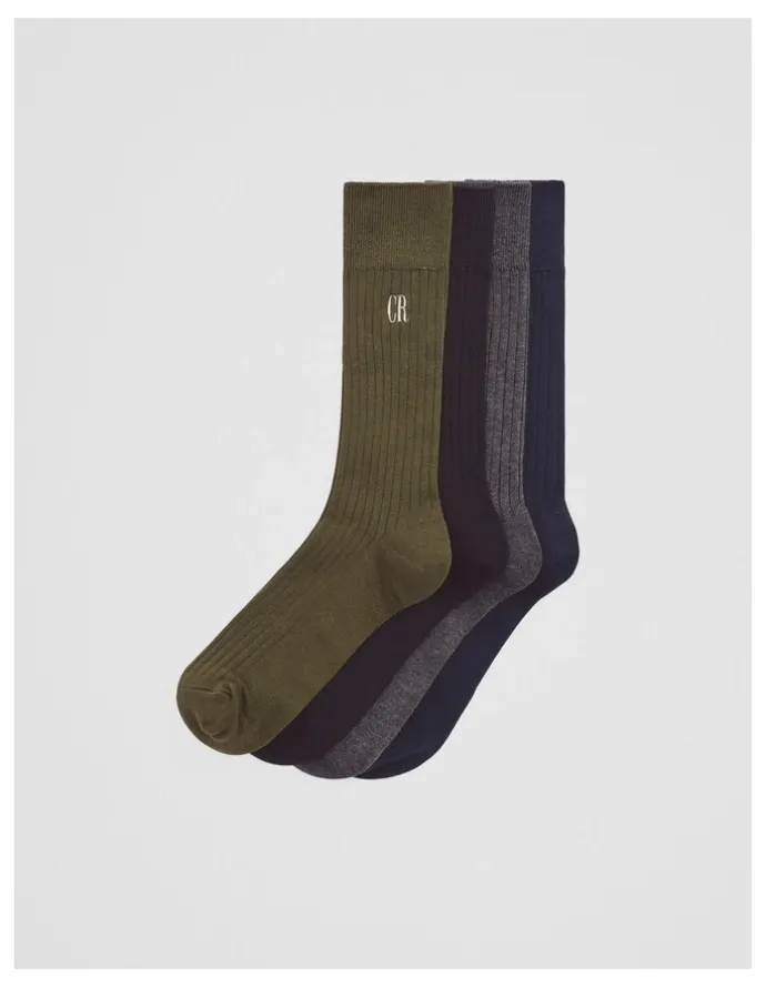 Country Road Ribbed Crew Sock Pack Of 4 in Multi