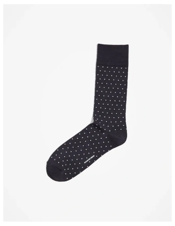 Country Road Square Dot Socks in Charcoal