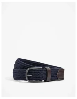 Country Road Stretch Woven Belt in Navy