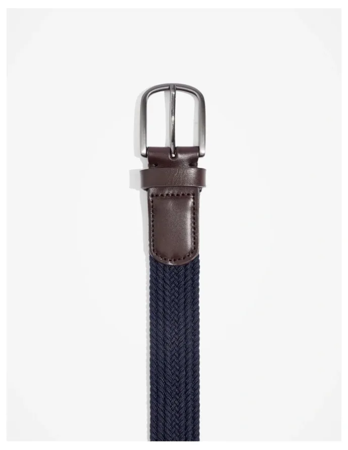 Country Road Stretch Woven Belt in Navy