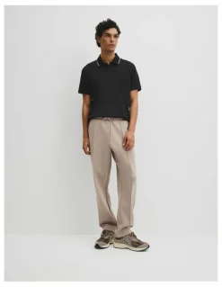 Country Road Athleisure Button Polo in Black