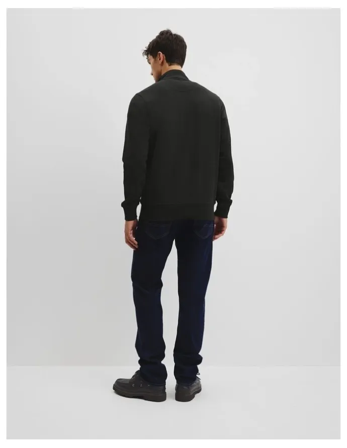 Country Road Australian Cotton Half Zip Heritage Sweat in Black Multi