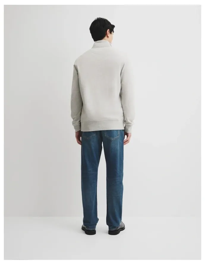 Country Road Australian Cotton Half Zip Heritage Sweat in Grey Marle
