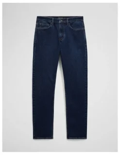 Country Road Australian Cotton Straight Leg Jean in Mid Blue Denim