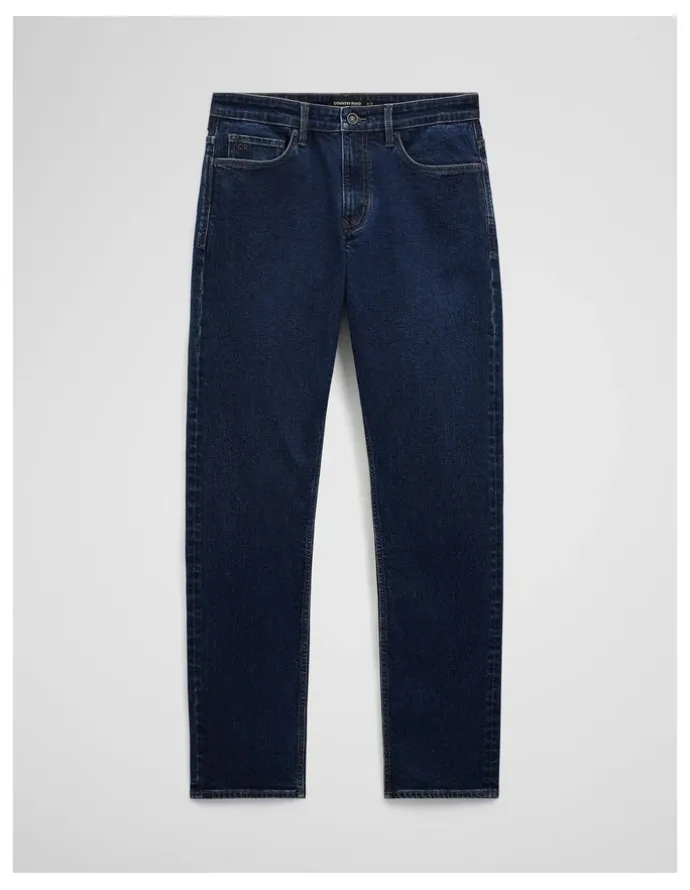 Country Road Australian Cotton Straight Leg Jean in Mid Blue Denim